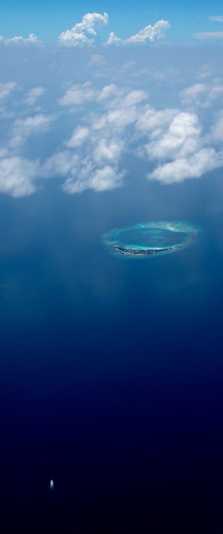 An atoll seen from the air